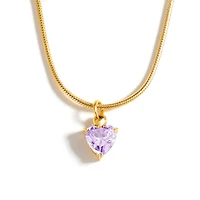 Gold Birthstone Heart Necklace