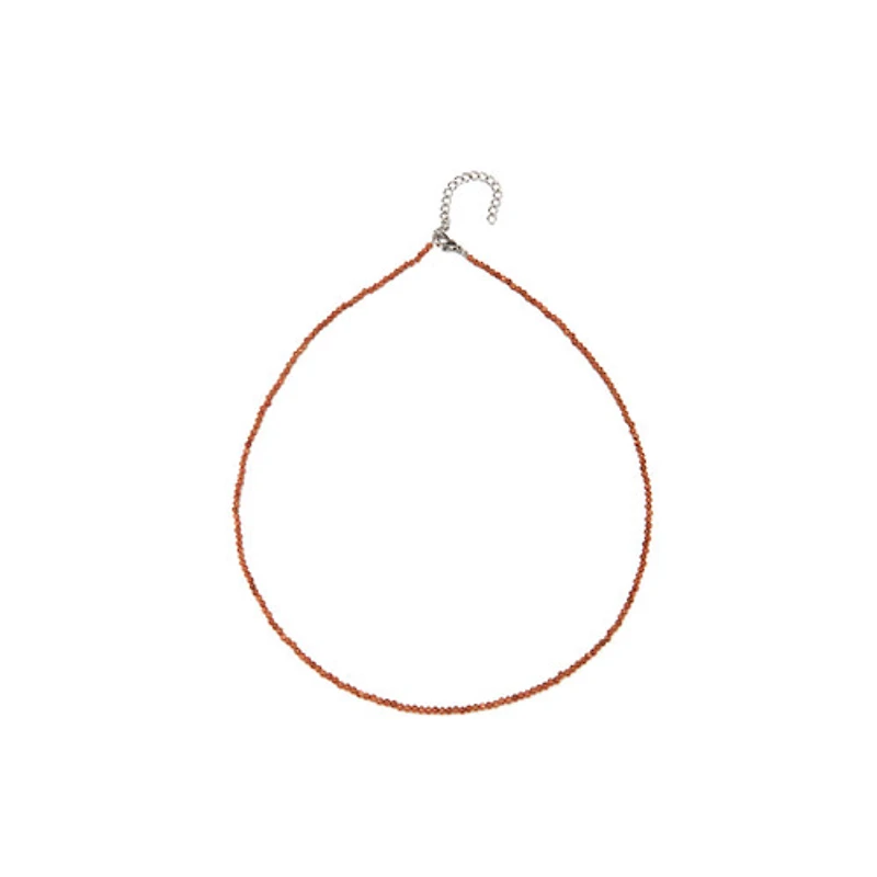 Natural Crystal Necklace (Orange & Pink Tones)