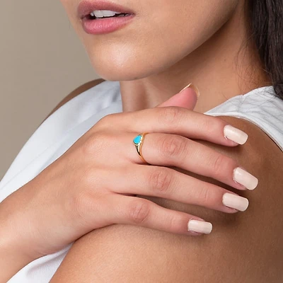 Aqua Blue Love Me Ring