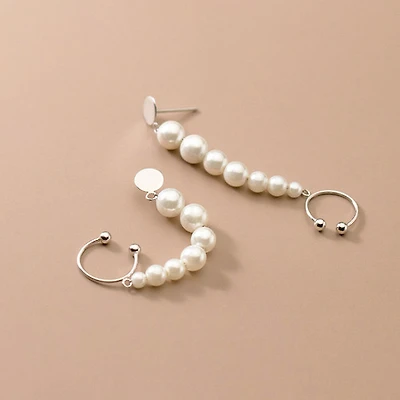Pearl Connected Cuff Studs
