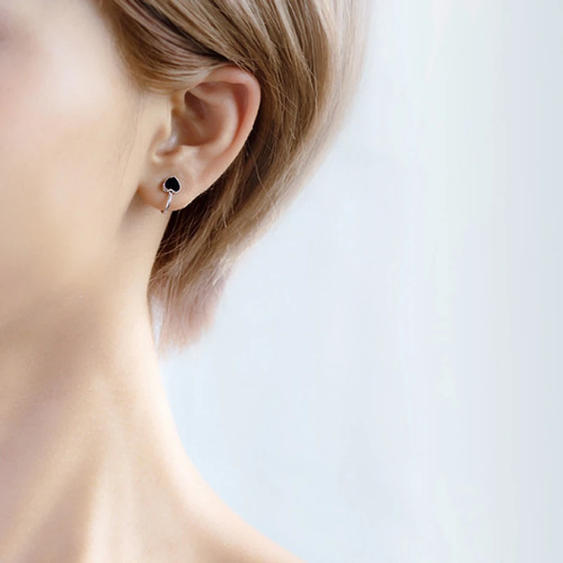 Black Enameled Heart Cuff