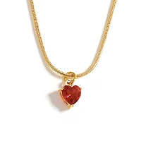 Gold Birthstone Heart Necklace