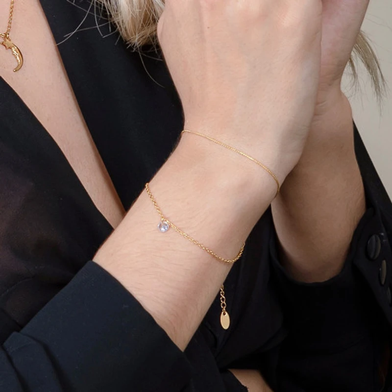 Gold Dual Layer Crystal Bracelet