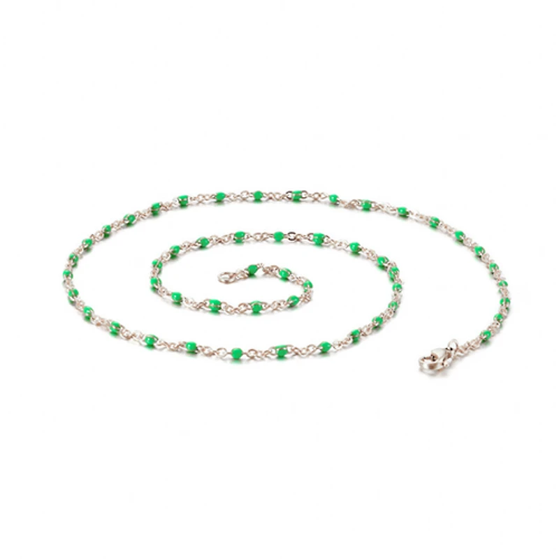 Color Beaded Chain Necklace