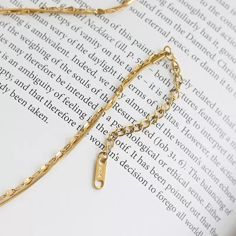 Dual Layered Bling Chain + Rope Necklace