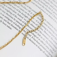 Dual Layered Bling Chain + Rope Necklace