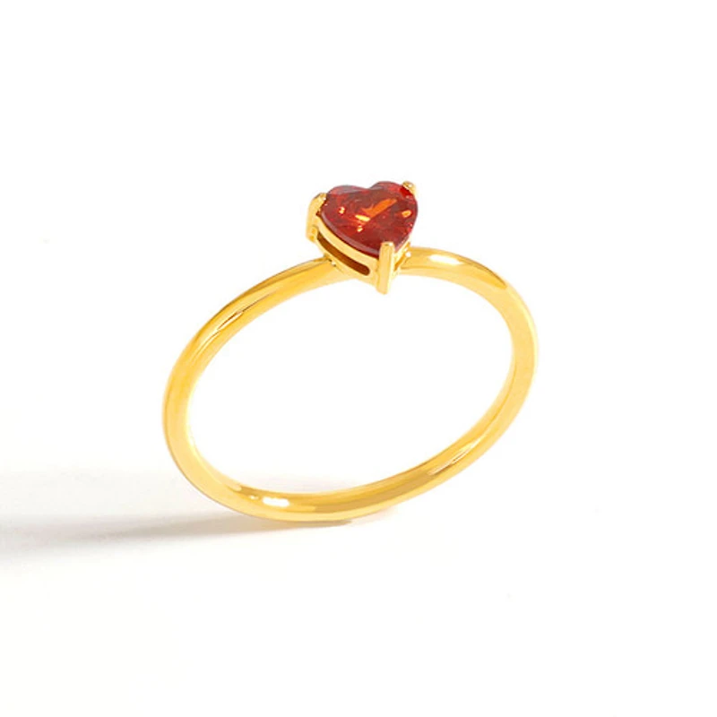Gold Birthstone Heart Ring