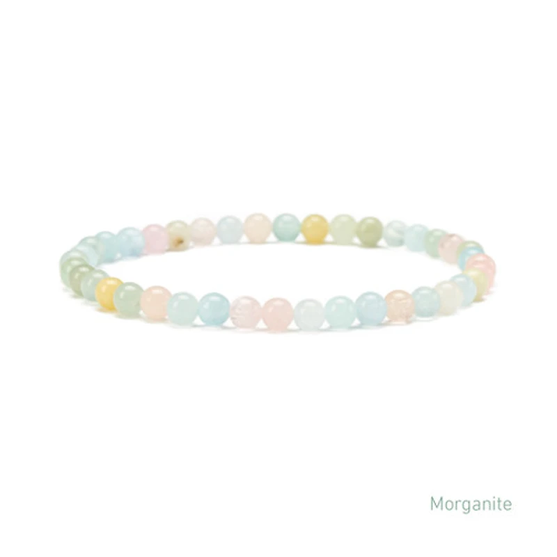 Elastic Natural Crystal Bracelet (Orange& Pink Tones)
