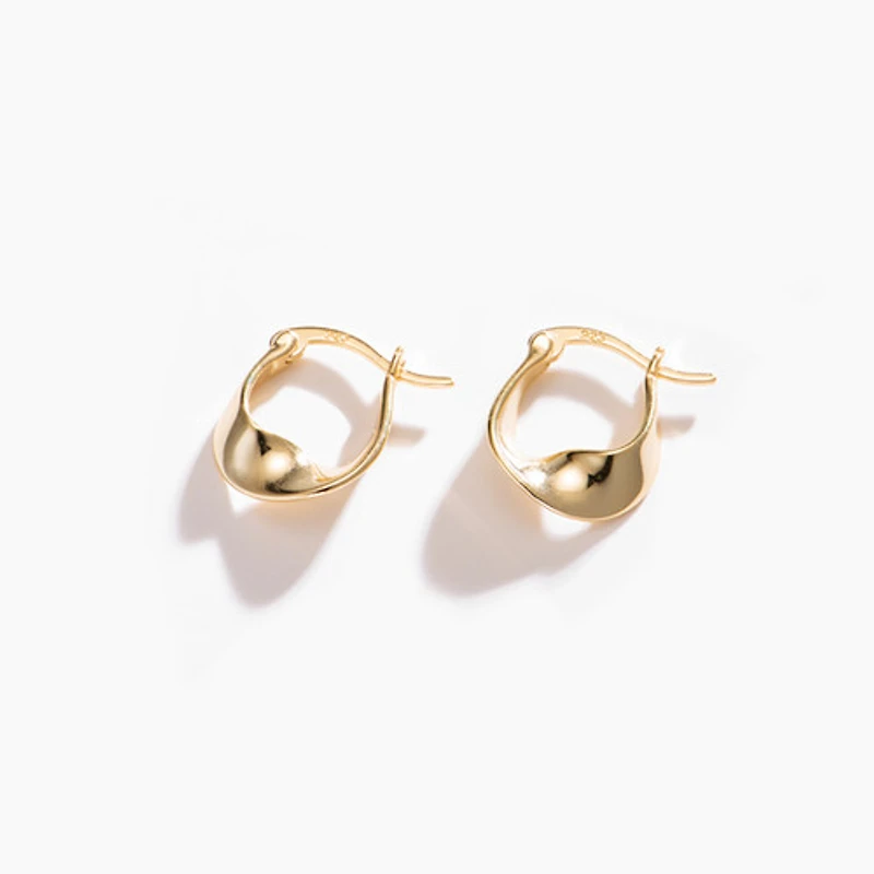 Gold Abstract Wave Hoops