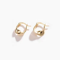 Gold Abstract Wave Hoops