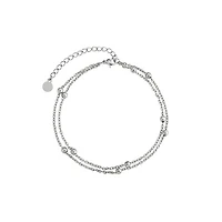 Steel Dual Layer Beaded Anklet