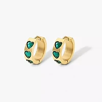Lined Crystal Hearts Hoops
