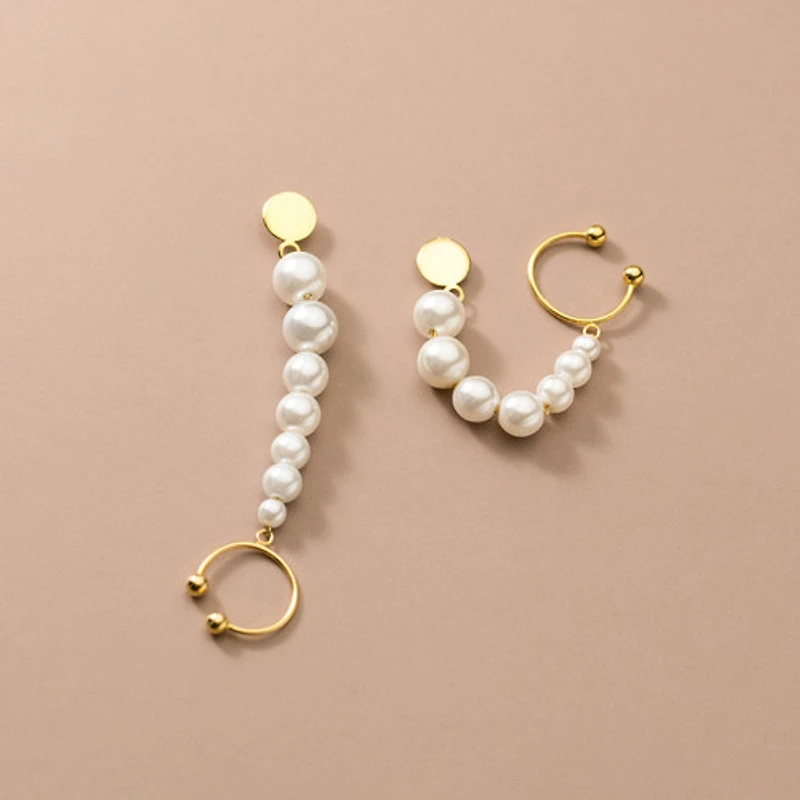 Pearl Connected Cuff Studs