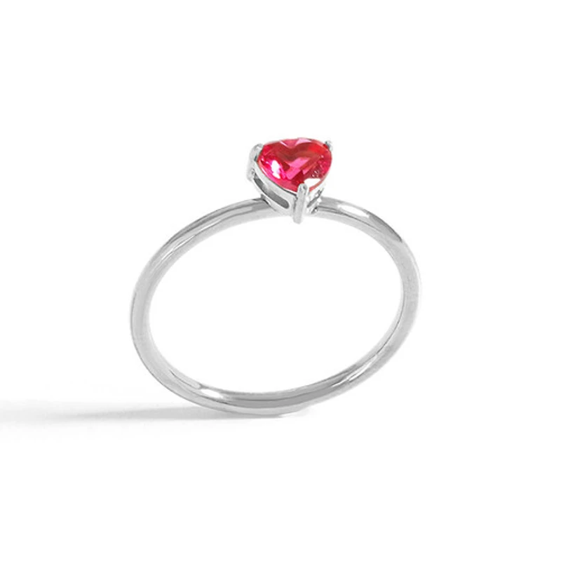 Steel Birthstone Heart Ring