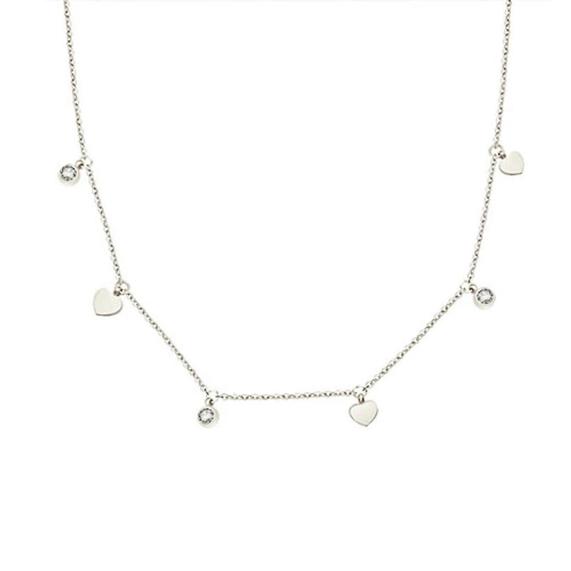 Charmed Crystal + Hearts Necklace