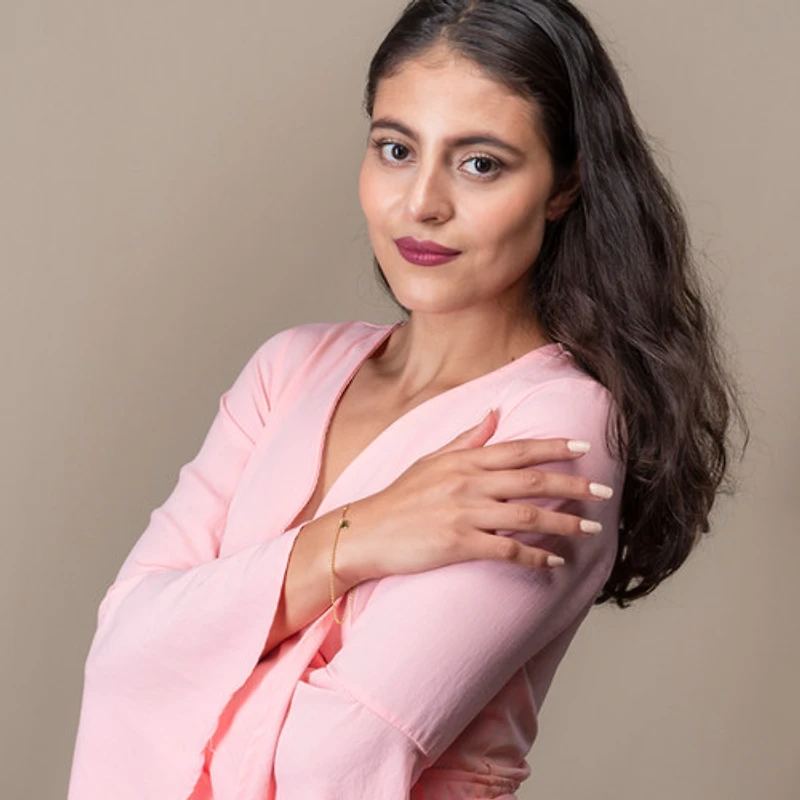 White Gold Circle Drop Bracelet