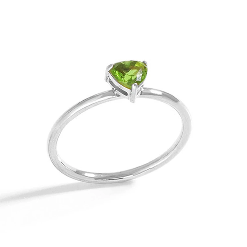 Steel Birthstone Heart Ring
