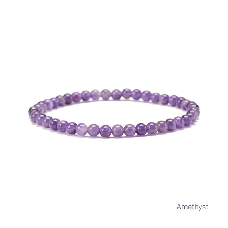 Elastic Natural Crystal Bracelet (Orange& Pink Tones)