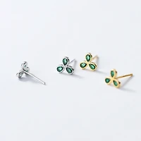 Three Pedal Emerald Studs