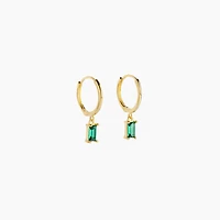 Gold Jewel Drop Huggie Hoops