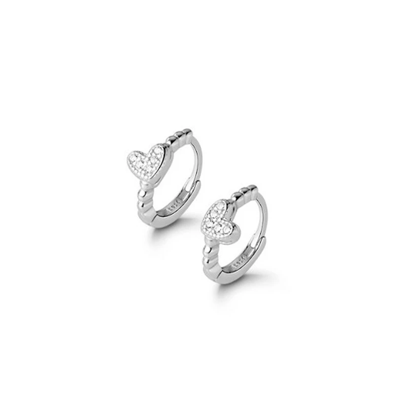 Crystal Heart Mini Hoops