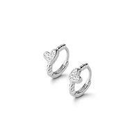 Crystal Heart Mini Hoops
