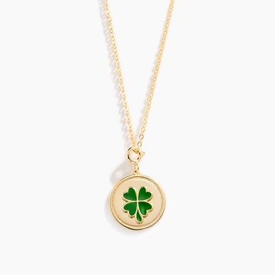 Enameled Four Leaf Clover Necklace