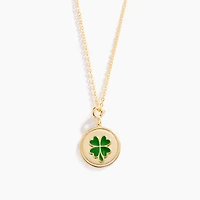 Enameled Four Leaf Clover Necklace