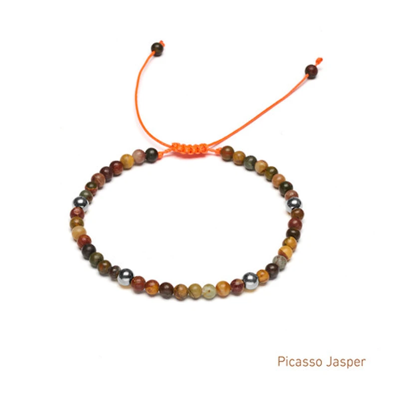 Braided Natural Crystal Bracelet (Autumn Hues)