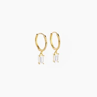 Gold Jewel Drop Huggie Hoops