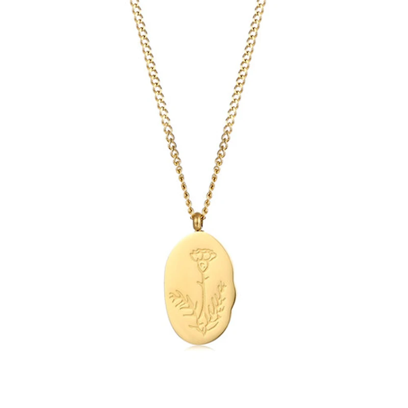 Gold Birth Flower Necklace