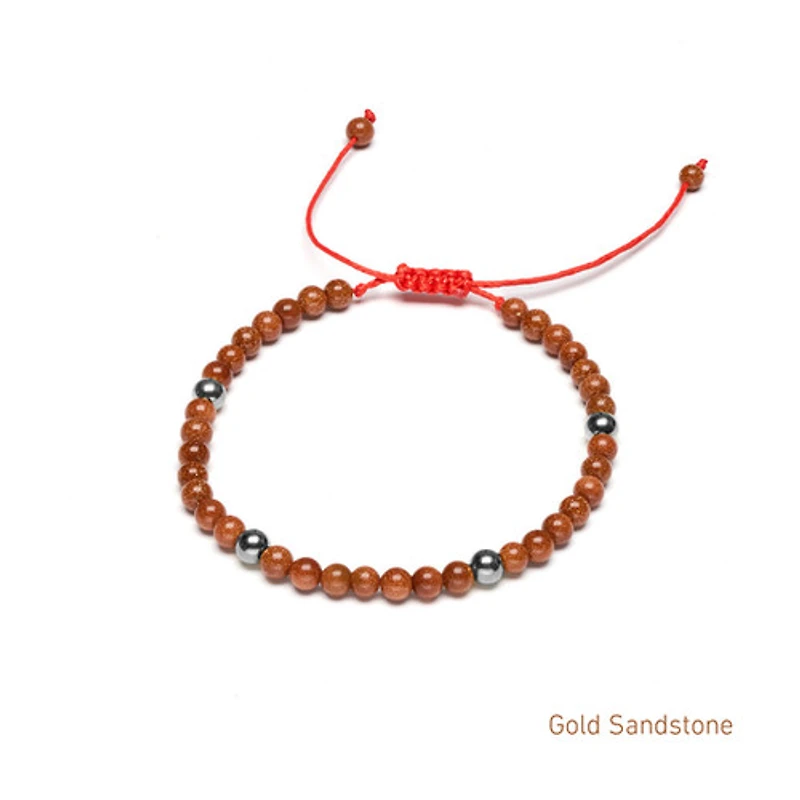 Braided Natural Crystal Bracelet (Autumn Hues)