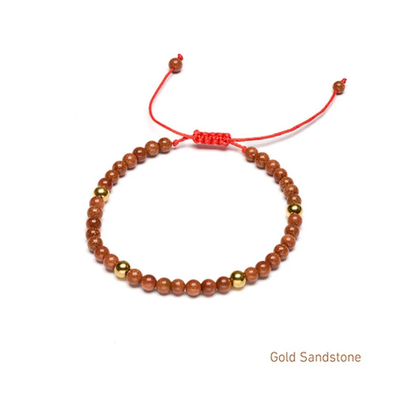 Braided Natural Crystal Bracelet (Autumn Hues)