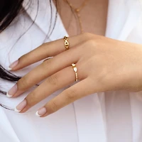 White Gold Open Front Crystal Ring