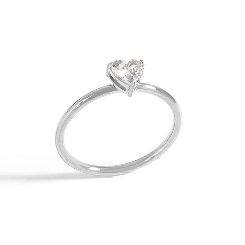 Steel Birthstone Heart Ring