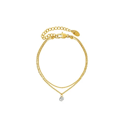 Gold Dual Layer Crystal Bracelet