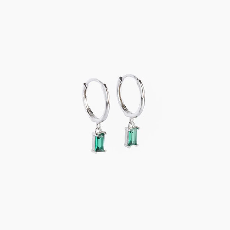 Gold Jewel Drop Huggie Hoops