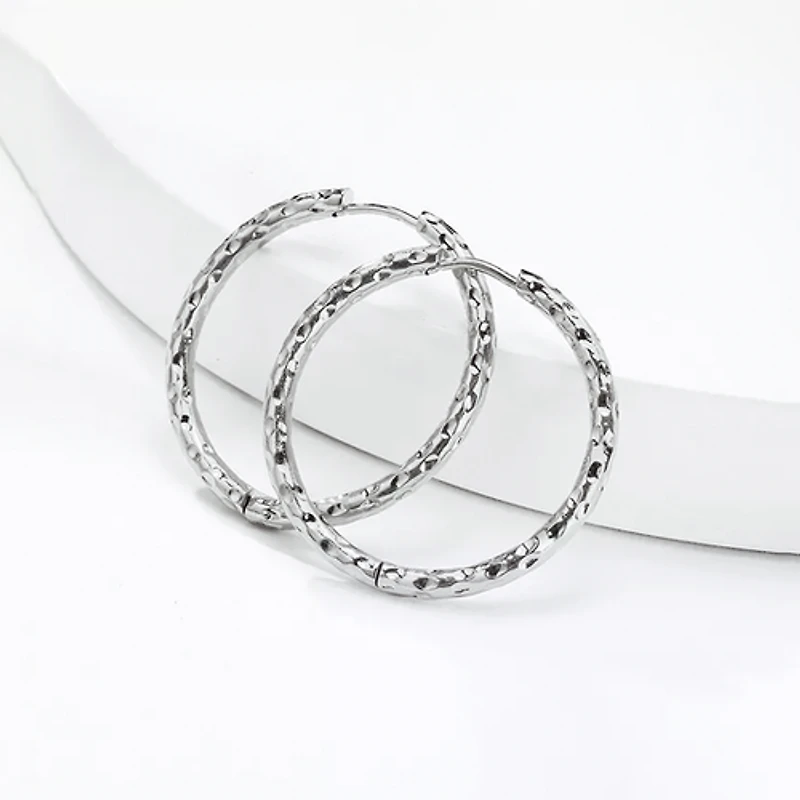 Hammered Classic Hoops