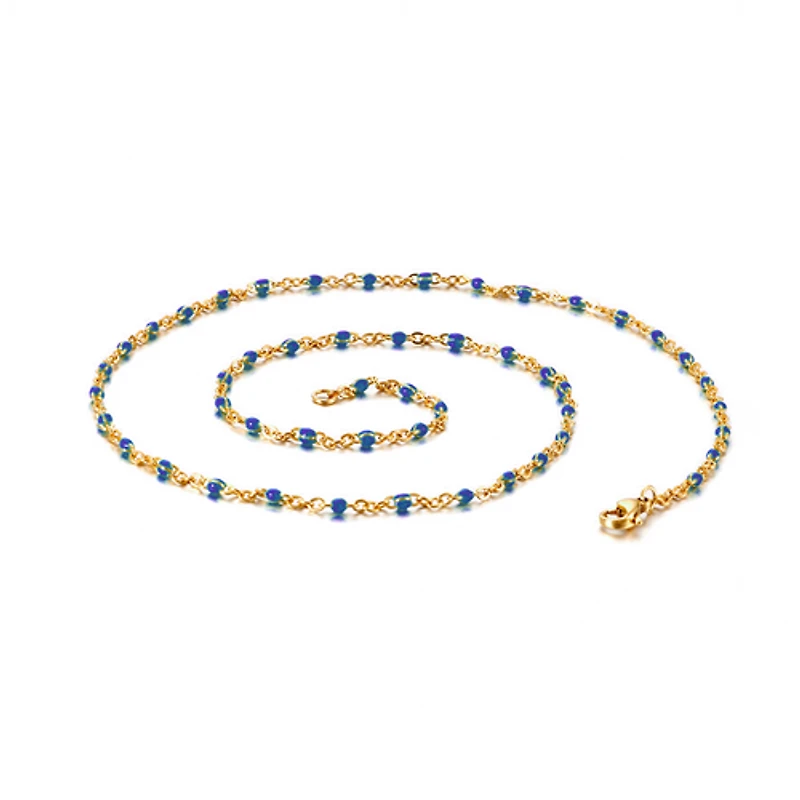 Color Beaded Chain Necklace