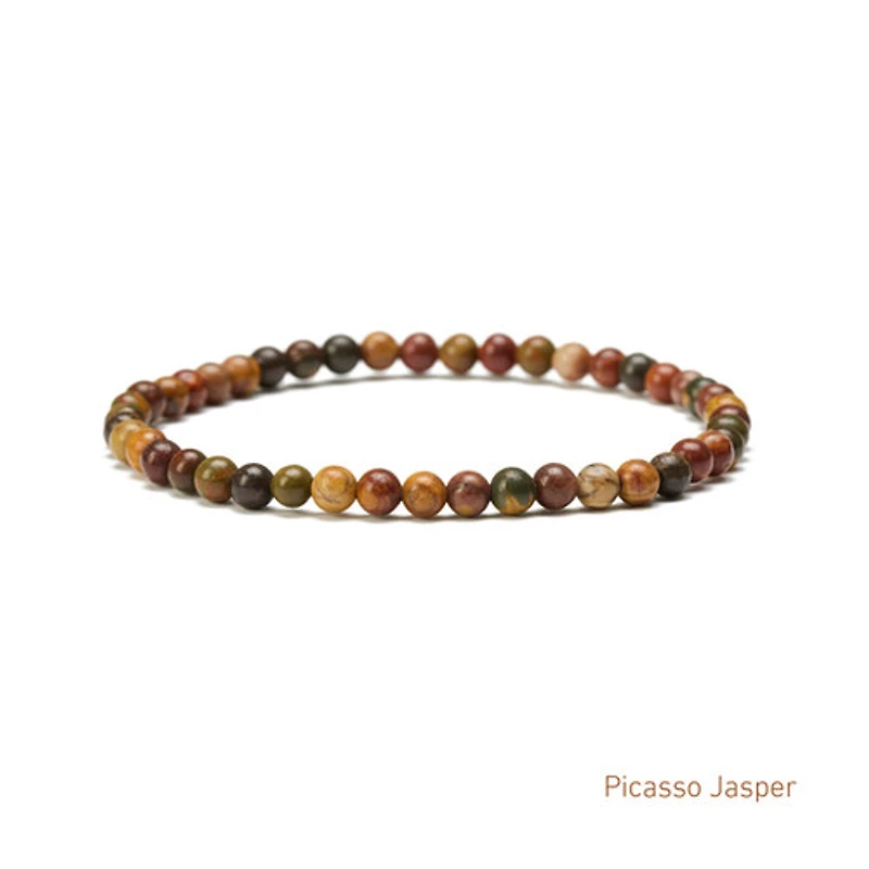 Elastic Natural Crystal Bracelet (Orange& Pink Tones)