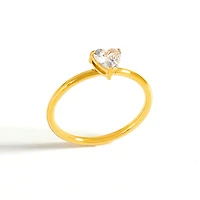 Gold Birthstone Heart Ring