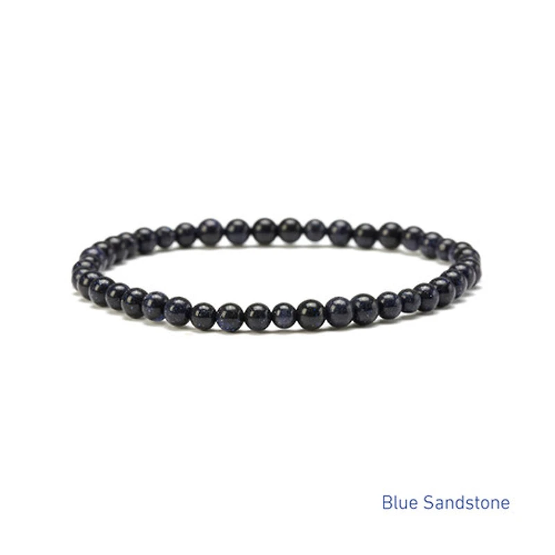 Elastic Natural Crystal Bracelet (Green & Blue Tones)