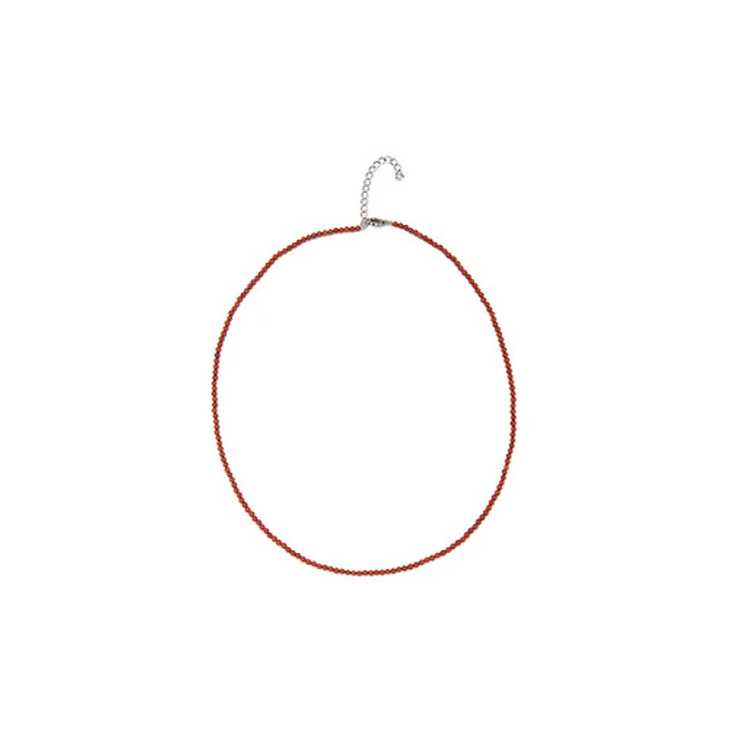 Natural Crystal Necklace (Orange & Pink Tones)
