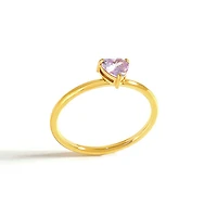 Gold Birthstone Heart Ring