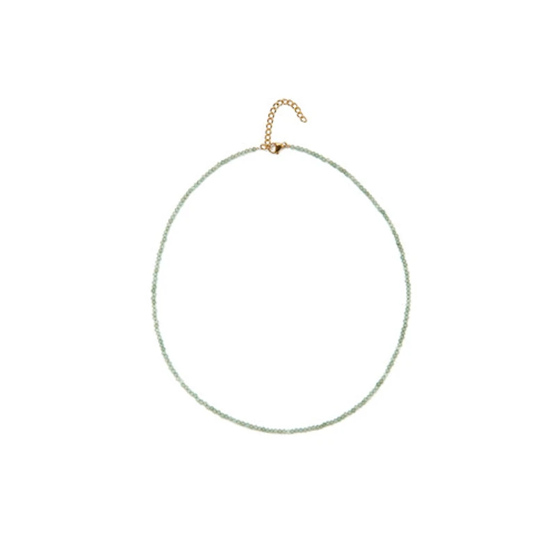 Natural Crystal Necklace (Green Tones)