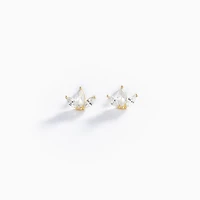 Gold Studded Trinity Earrings