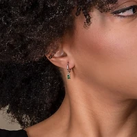 Gold Jewel Drop Huggie Hoops