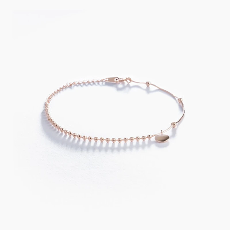 Rose Gold Circle Drop Bracelet