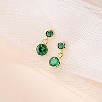 Drop Down Emerald Studs