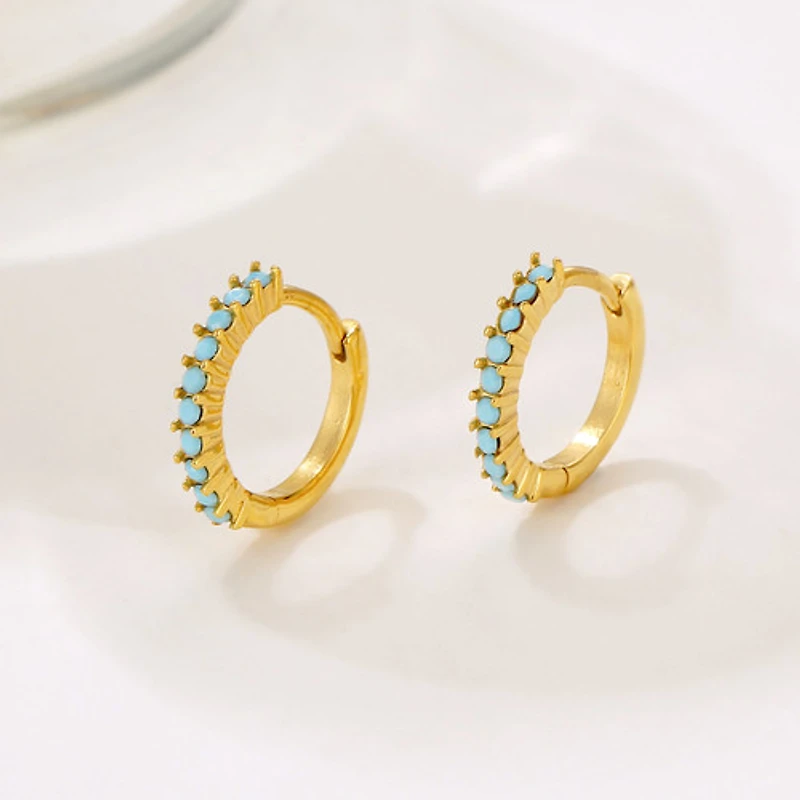 Turquoise Hoops